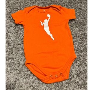 WNBA Orange Baby Onesie 18M Basketball Player Graphic Glitter Logo Caitlyn Clark